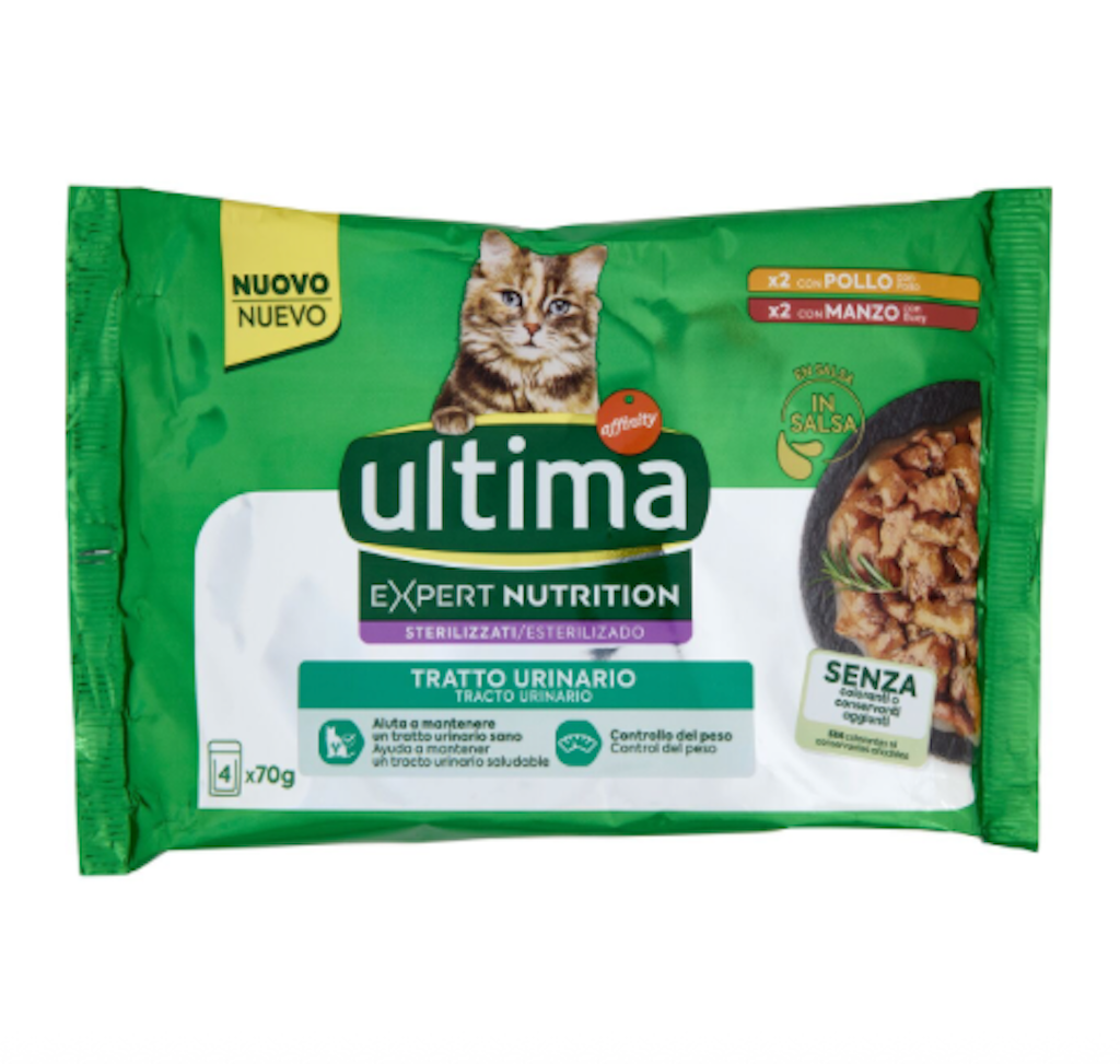 Ultima, Expert Nutrition, Harnwege, mit Huhn und Rind, 4x70 gr