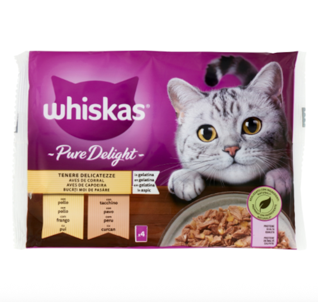 Whiskas, Pure Delight, Huhn und Truthahn, 4x85gr