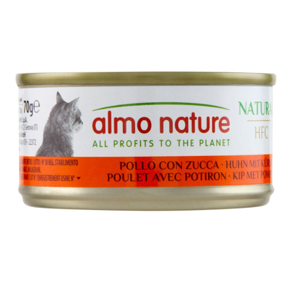 Almo Nature, Nassfutter mit Huhn und Kürbis, 70gr.