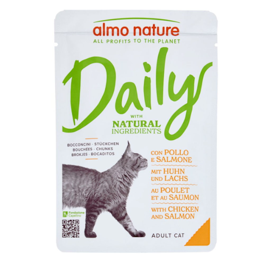 Almo Nature, Daily, Katzenhäppchen mit Huhn und Lachs, 70gr.