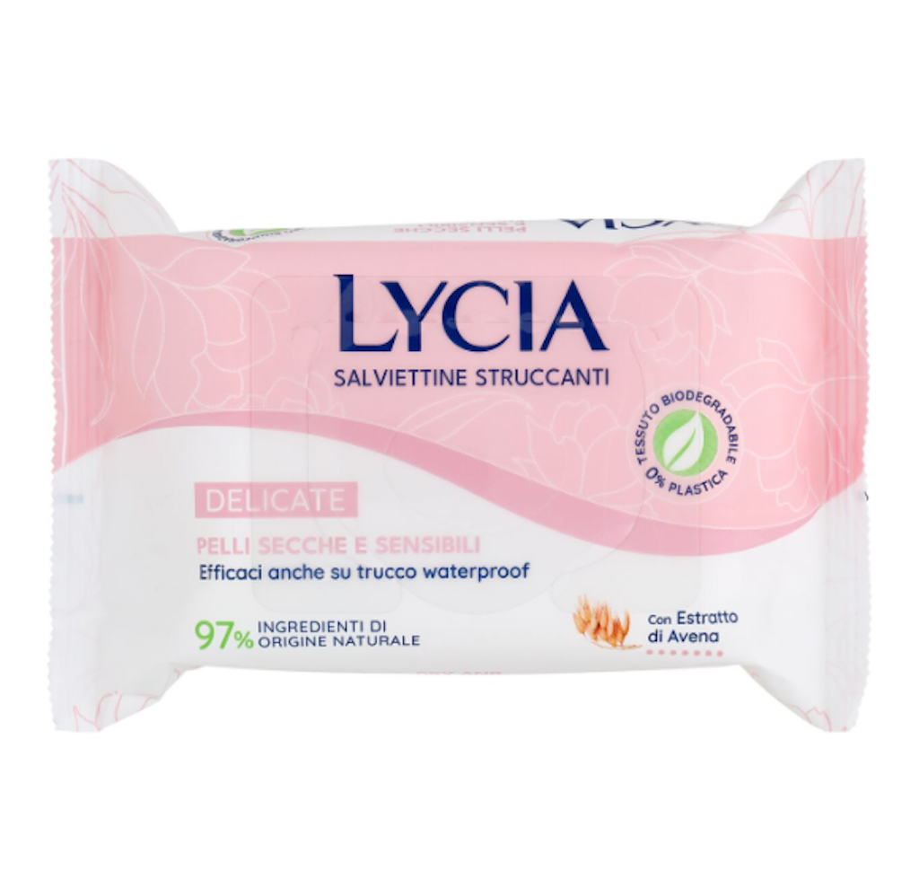 Lycia, Feuchttücher zum Abschminken, für trockene und empfindliche Haut, 20 Stk.