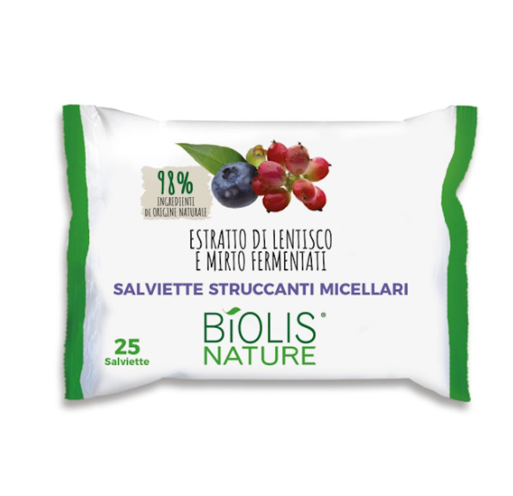 Biolis Nature, Feuchttücher zum Abschminken, Extrakt aus fermentiertem Mastixstrauch und Myrte, 25 Stk.