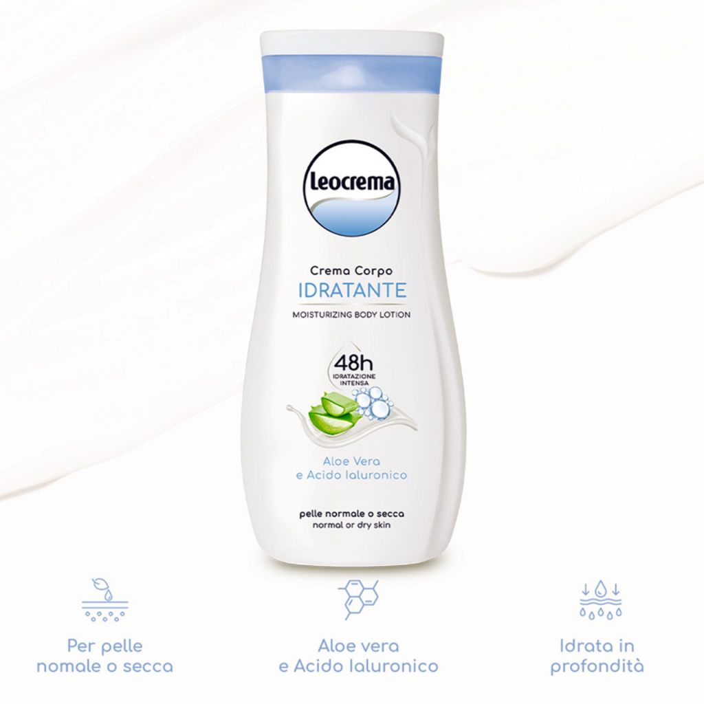 LEOCREMA,  Feuchtigkeitsspendende  Körpercreme Mit Hyaluronsäure und Aloe, 250ml