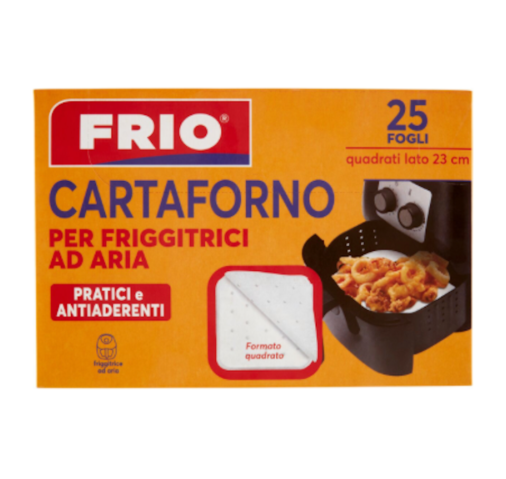 Frio, Backpapier für Heissluftfritteuse, quadratisch, 23cm