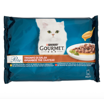 Purina, Gourmet Perle, Huhn und Rind, 4x85 gr