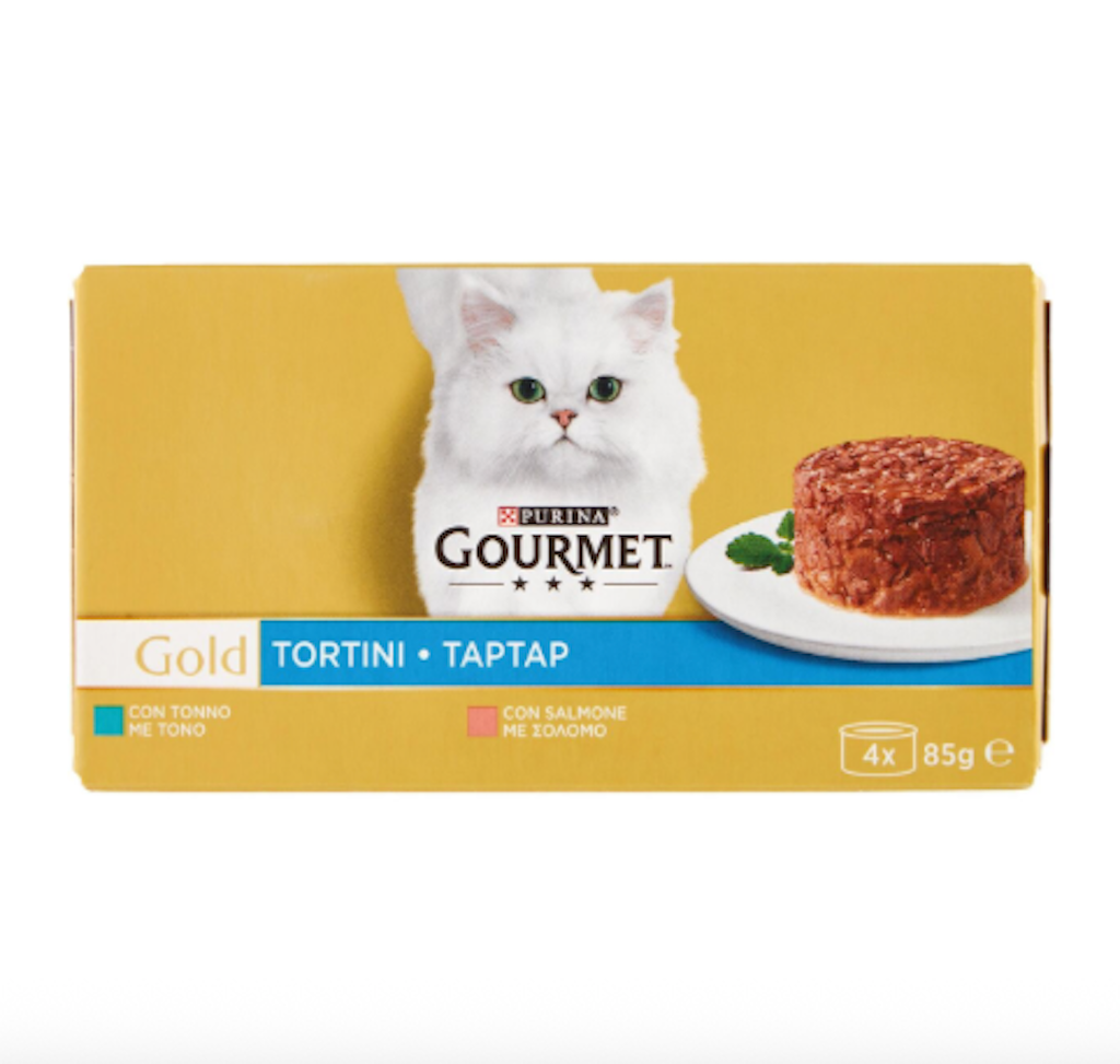 Purina, Gourmet Gold, Törtchen mit Thunfisch und Lachs, 4x85 gr