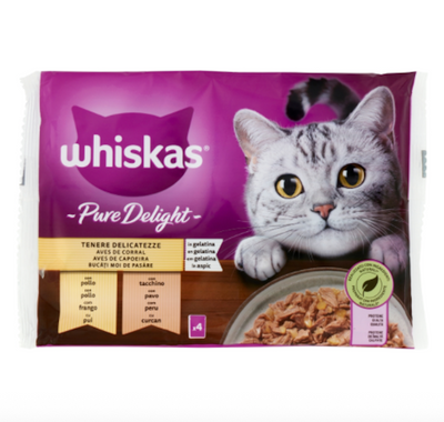 Whiskas, Pure Delight, Huhn und Truthahn, 4x85gr