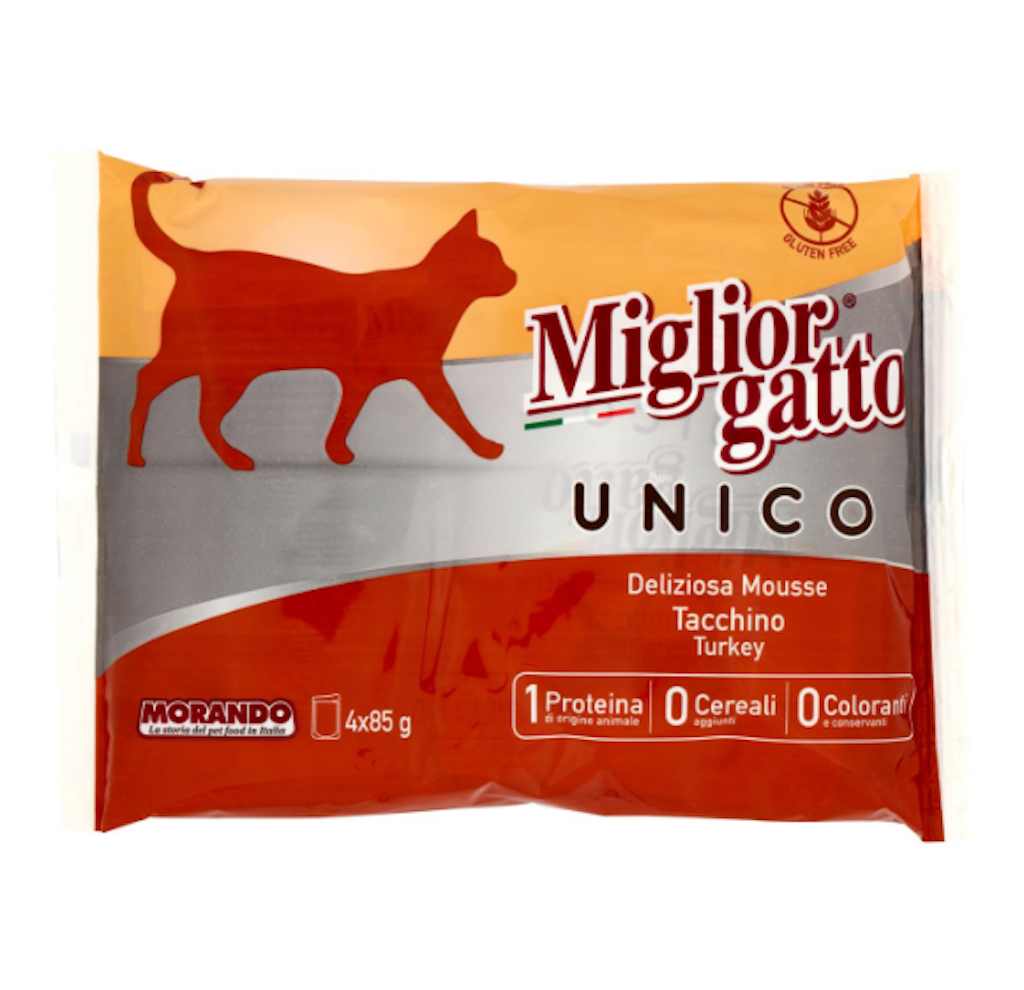 Miglior Gatto, Unico,  Köstliche Putenmousse, 4x85gr