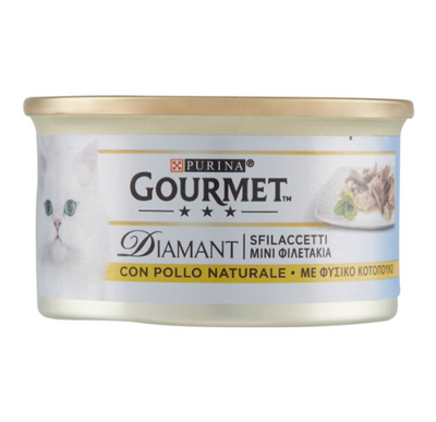 Purina, Gourmet Diamant, Sfilaccetti mit Hähnchen aus der Dose, 85gr.