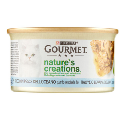 Purina, Gourmet Nature's Creations, Fisch mit Spinat und Reis, 85gr.