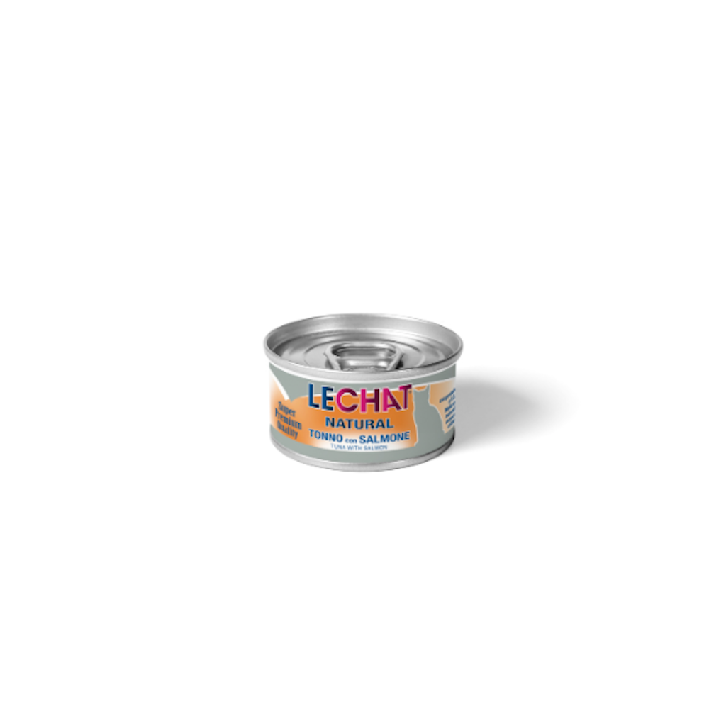 Monge, Lechat, Natural, Nassfutter mit Thunfisch und Lachs, 80gr.