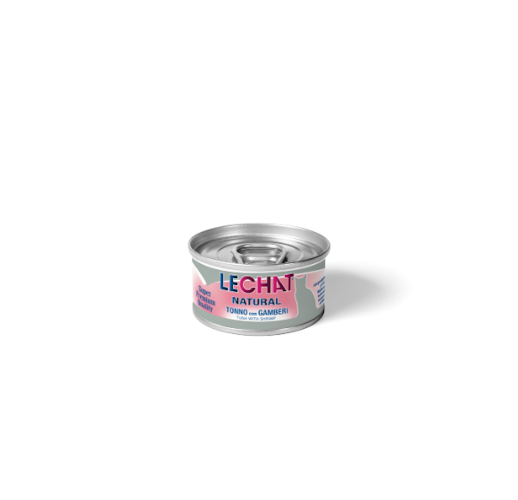 Monge, Lechat, Natural, Nassfutter mit Thunfisch und Garnelen, 80gr.