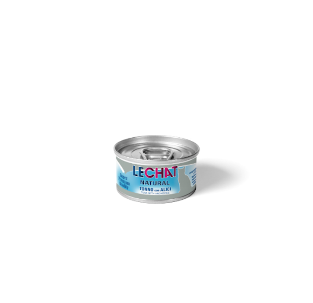 Monge, Lechat, Natural, Nassfutter mit Thunfisch und Sardellen, 80gr.