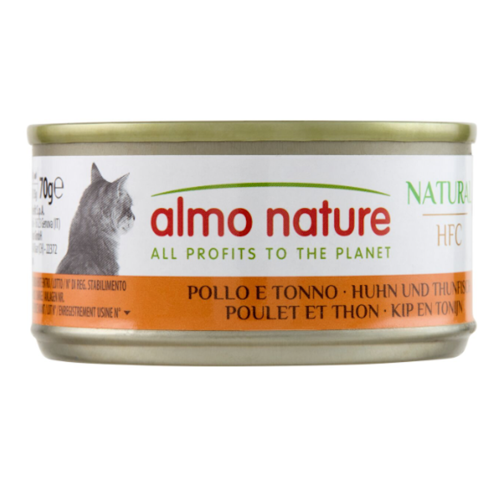 Almo Nature, Nassfutter mit Huhn und Thunfisch, 70gr.