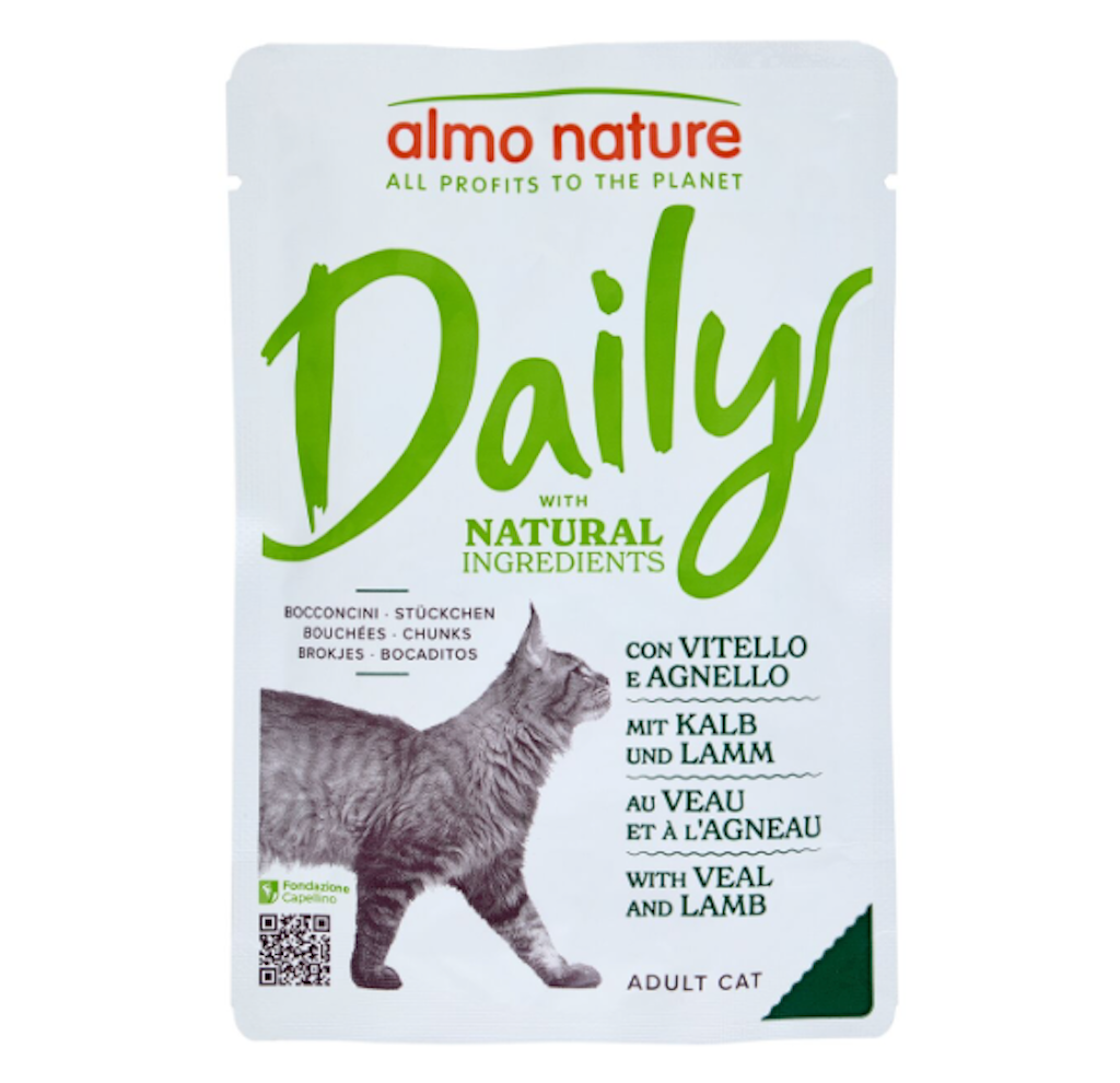 Almo Nature, Daily, Katzenhäppchen mit Kalb und Lamm, 70gr.