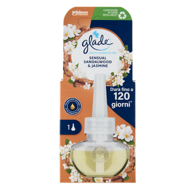 Glade, Nachfüllpackung für Elektrischer Raumduftspender, Sandalholz und Jasmin