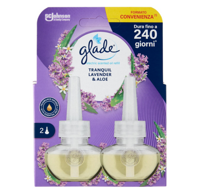 Glade, 2x Nachfüllpackung für Elektrischer Raumduftspender, Lavendel und Aloe