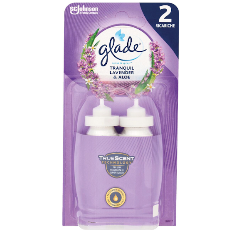 Glade, Sense and Spray, 2x Nachfüllpackung für Raumduftspender, Lavendel und Aloe