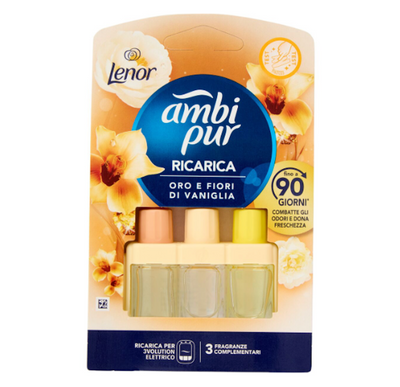 Ambipur, Nachfüllpackung für 3volution elektrischer Diffusor, Gold und Vanilleblüten