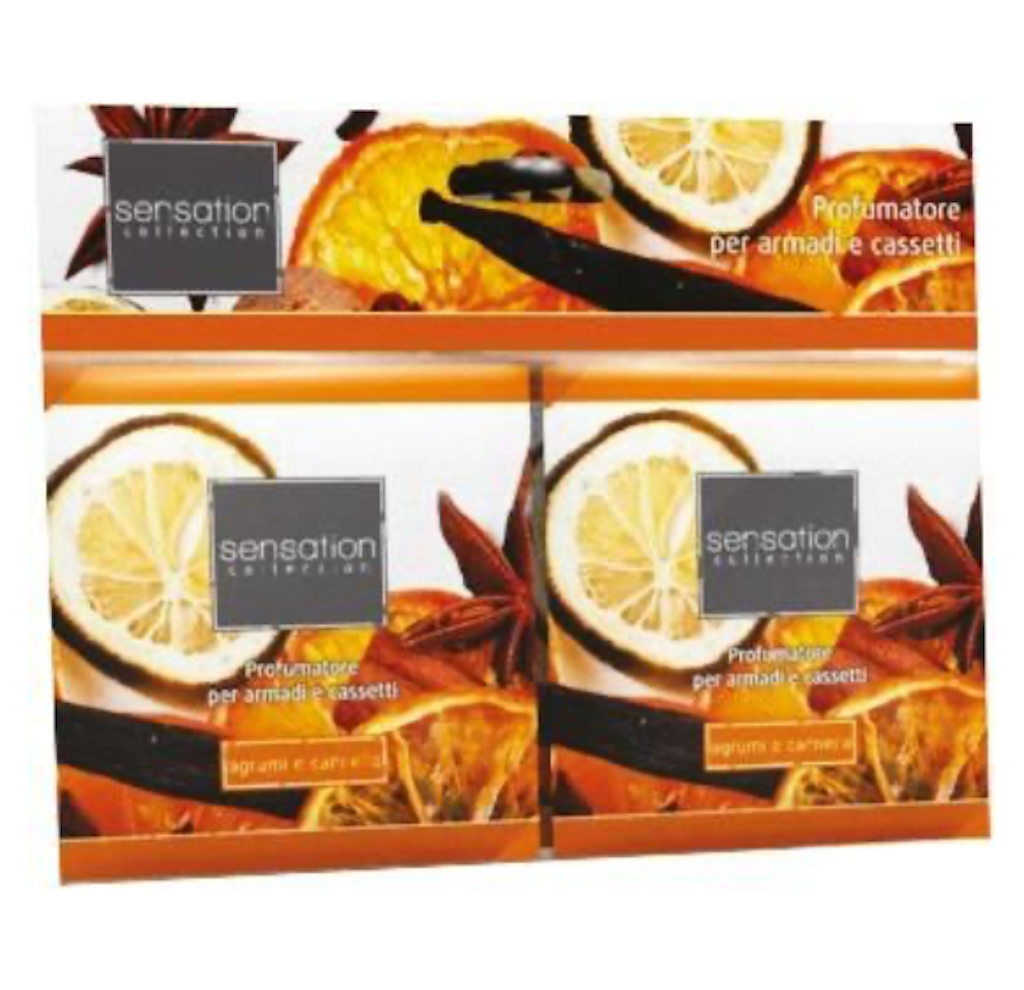 Sensation, Duftsäckchen für Schränke und Schubladen, Zitrusfrüchte und Zimt, 2 Stk.