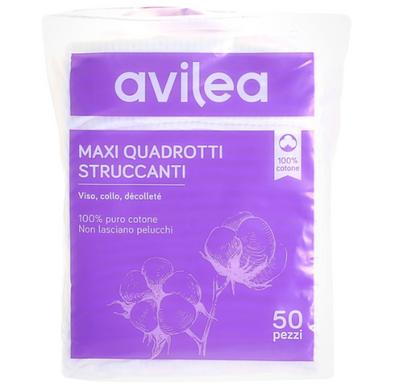 Avilea, quadratische Make-up-Entferner-Pads, 50 Stk.