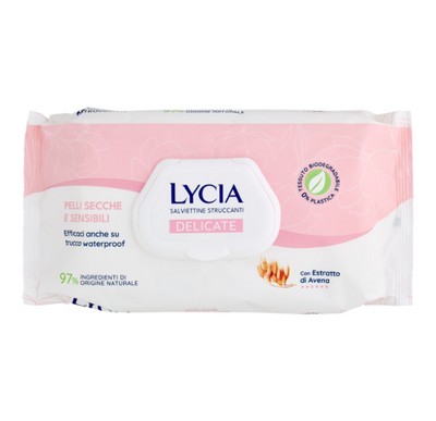 Lycia, sanfte Feuchttücher zum Abschminken, 60 Stk.