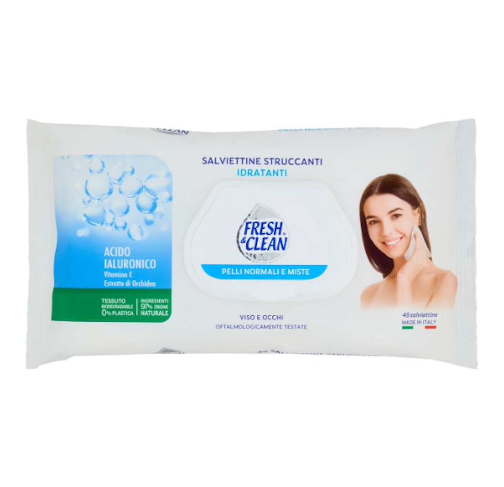Fresh & Clean, Feuchttücher zum Abschminken, 48 Stk.