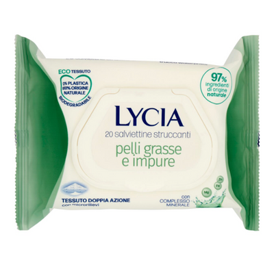 Lycia, Feuchttücher zum Abschminken, für Fettige und unreine Haut, 20 Stk.