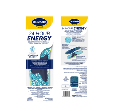 Dr. Scholl's, 24 Hour Energy, multifunktionale Einlegesohlen, Grösse L, 1 Paar